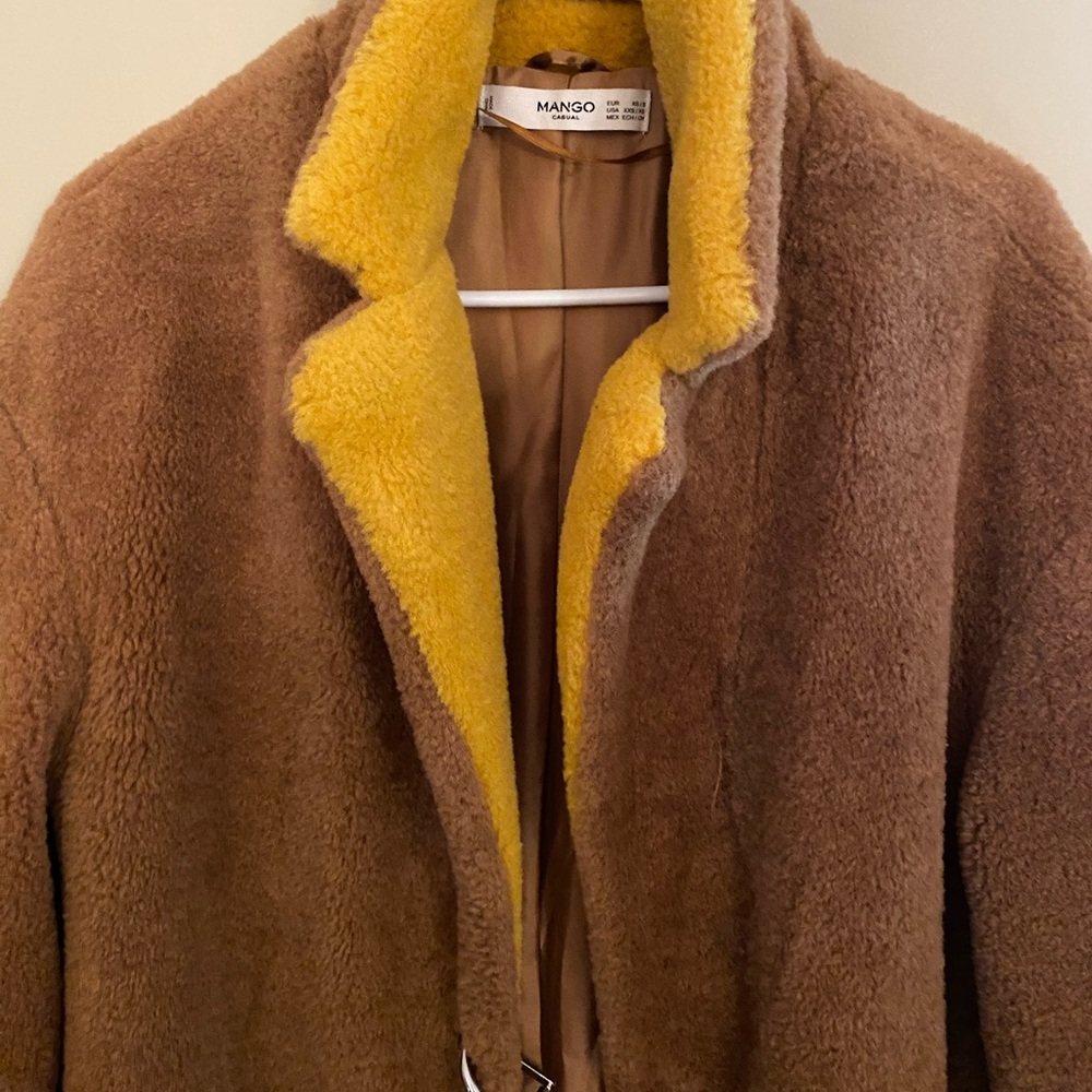 Mango Brown Coat with Yellow Lining